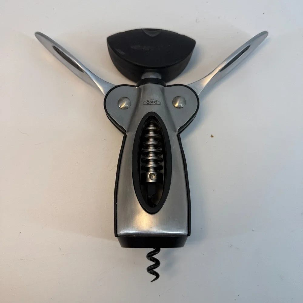 OXO Softworks Corkscrew Wine Opener Winged Silver Seal Opener on‎ Top Heavyduty